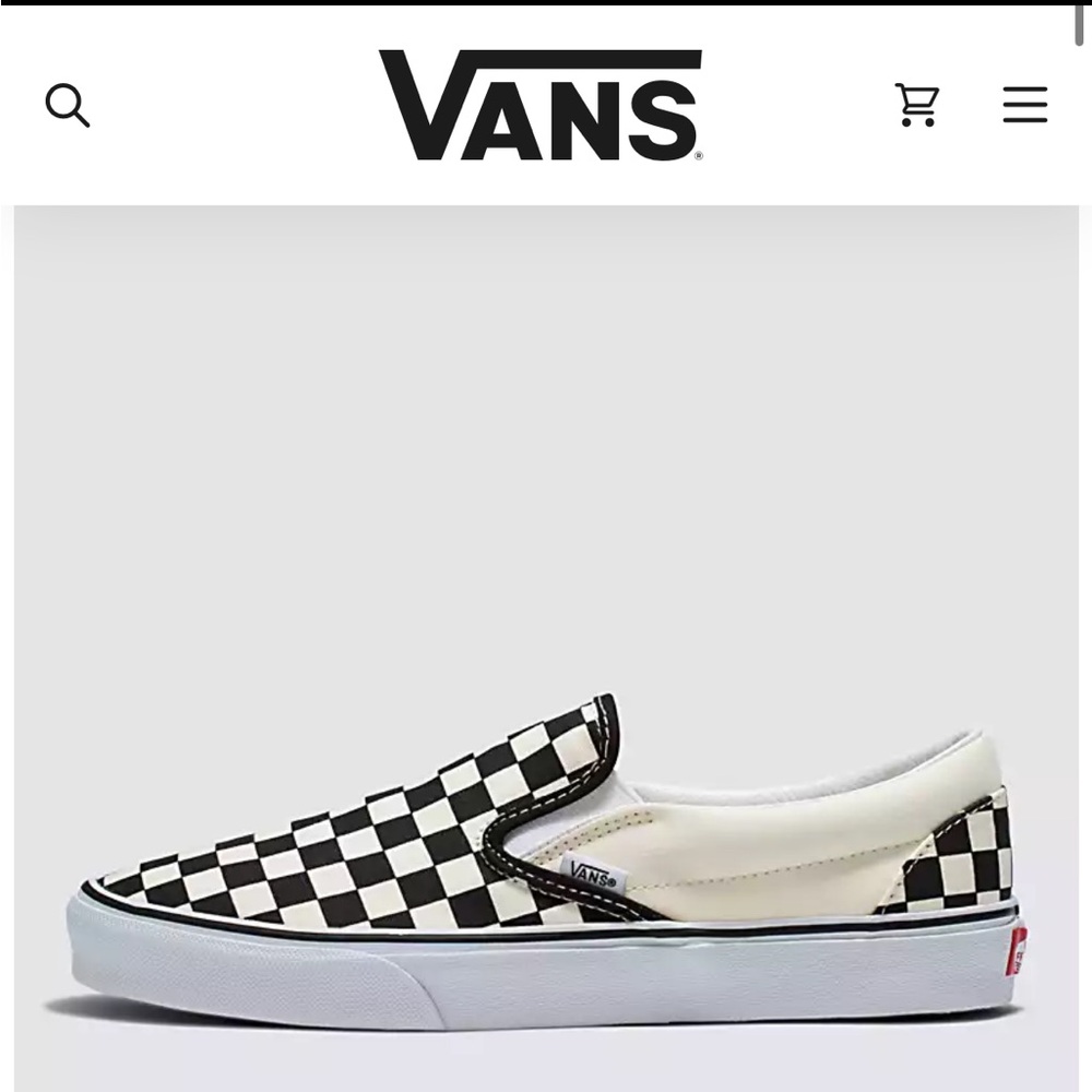 Never worn/in box. Classic Slip-On Checkerboard Shoe